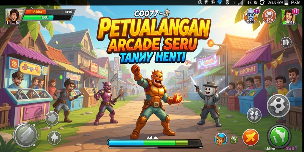 Tampilan gameplay seru dan penuh aksi dalam C0077.