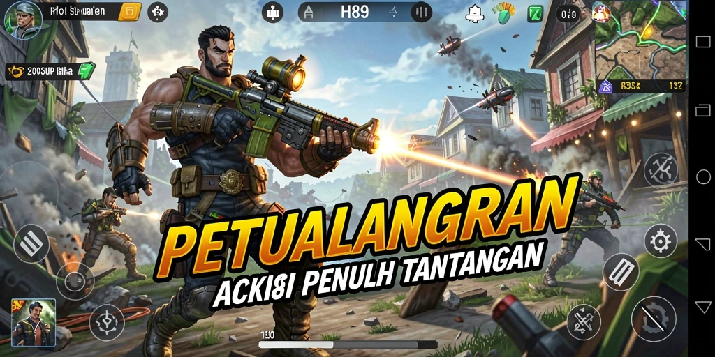 Tangkapan layar H89 menampilkan pertempuran epik dan aksi mendebarkan.