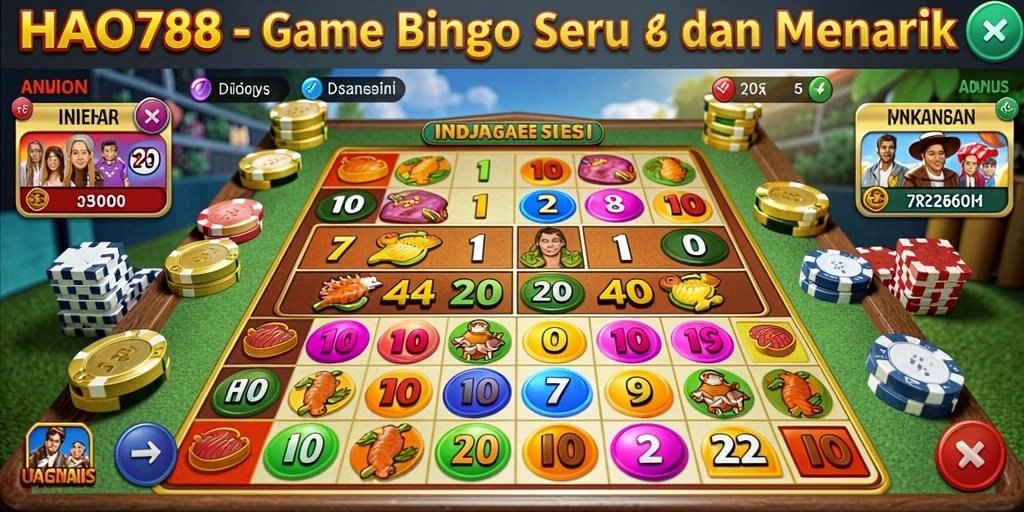 Screenshot gameplay HAO788 menampilkan keseruan bermain Bingo secara online.