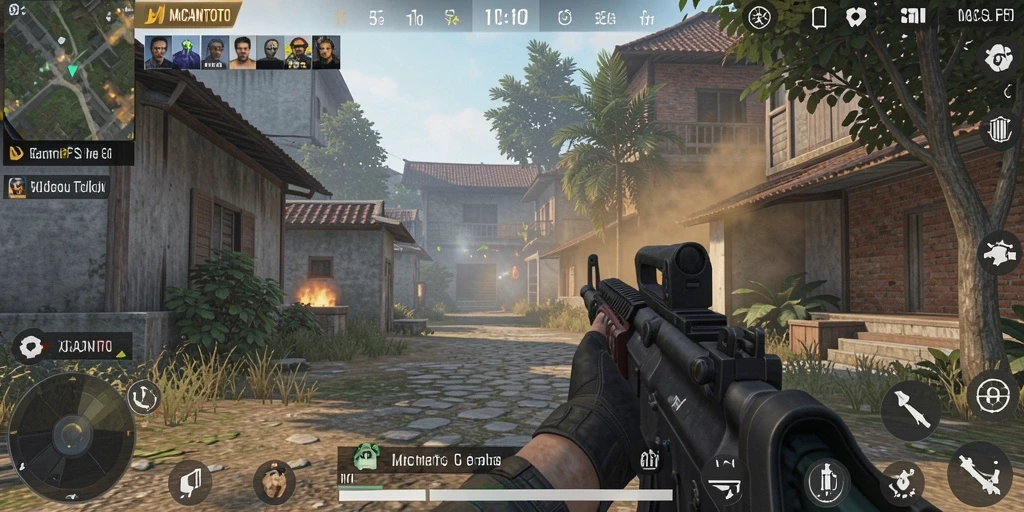 Tangkapan layar utama MACANTOTO menampilkan aksi seru dalam permainan FPS.