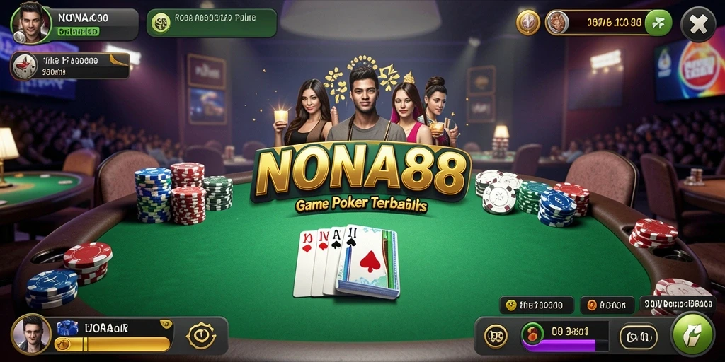 Tampilan gameplay NONA88 yang seru dan menarik saat bermain poker.
