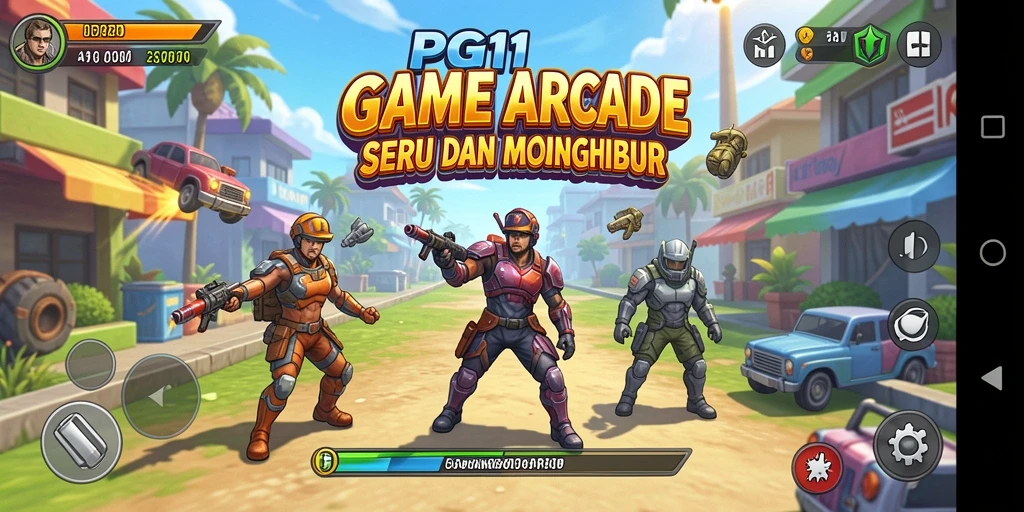 Tampilan gameplay PG11 yang penuh aksi dan tantangan Arcade.