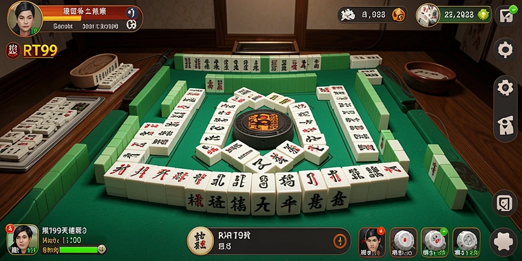 Screenshot gameplay RT99 menampilkan tantangan Mahjong yang menarik.