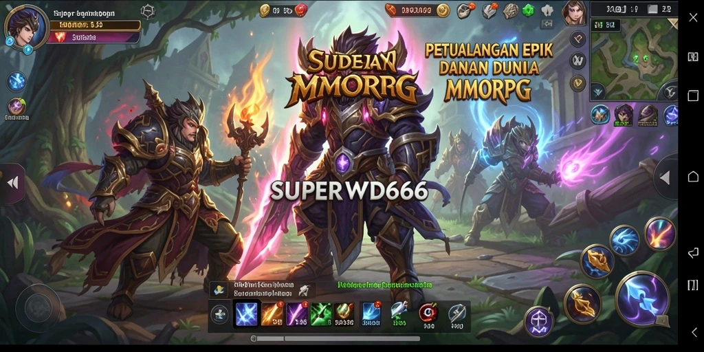 Gameplay SUPERWD666 yang seru dan penuh aksi dalam dunia MMORPG.
