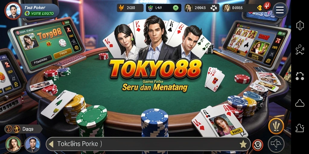 Tampilan menarik gameplay poker di TOKYO88.